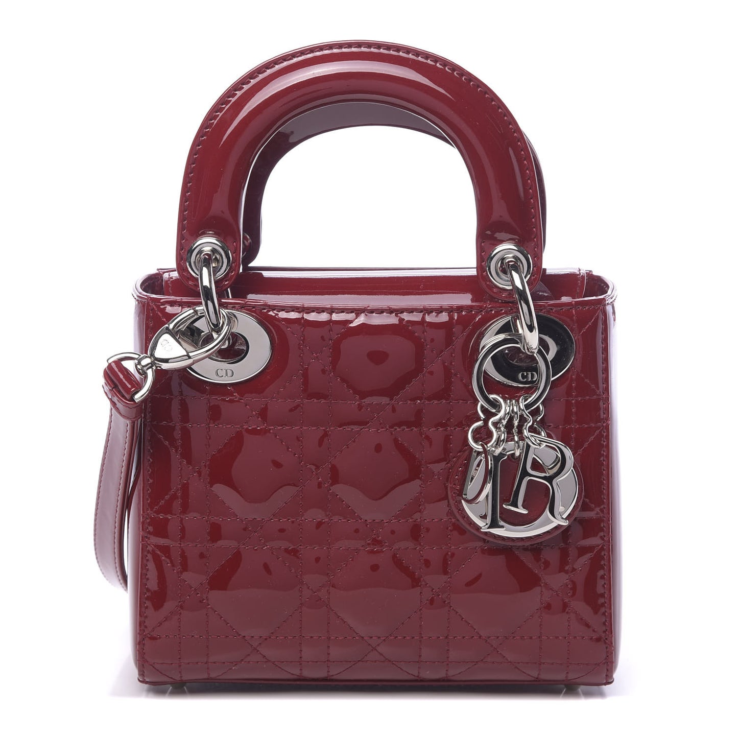 Patent Cannage Mini Lady Dior Red