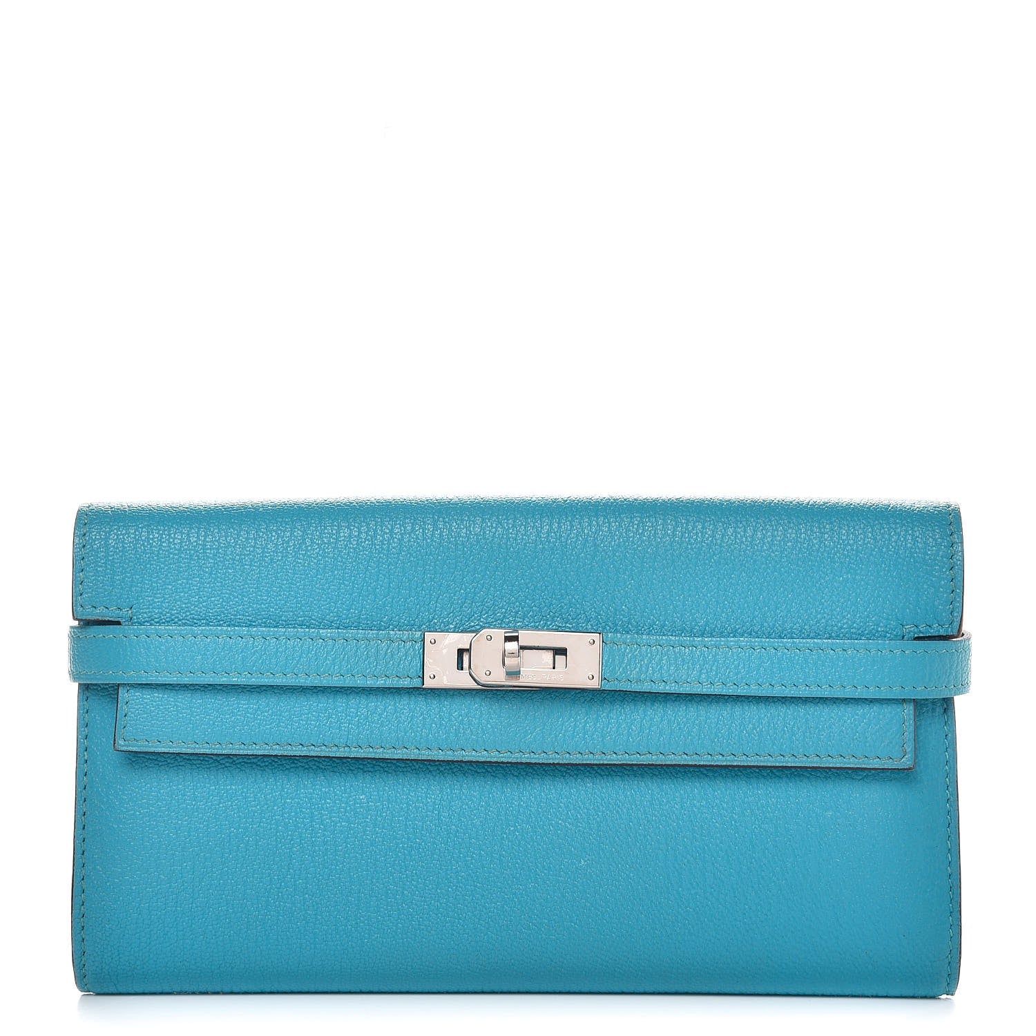 Hermes Chevre Mysore Kelly Longue Wallet Bleu Azteque 1 of 12