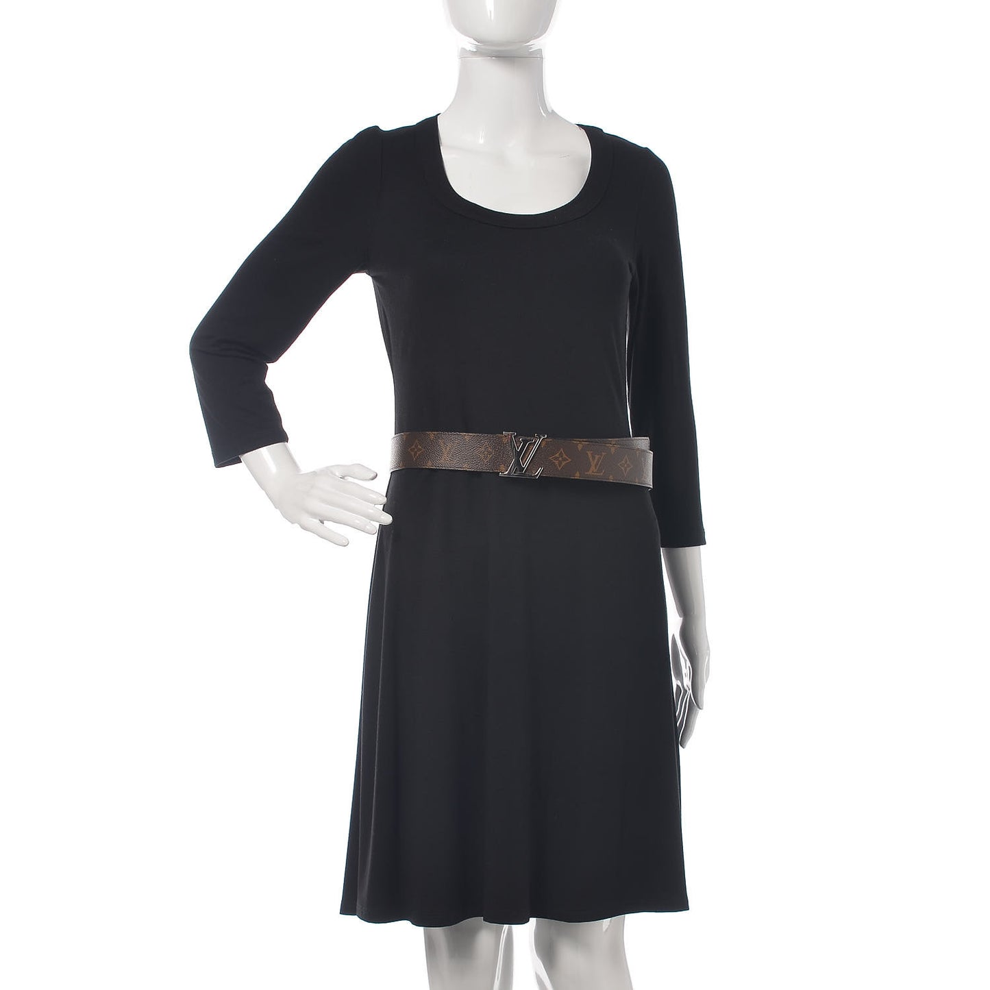 Calfskin Monogram 40mm LV Initiales Reversible Belt 85 34 Black