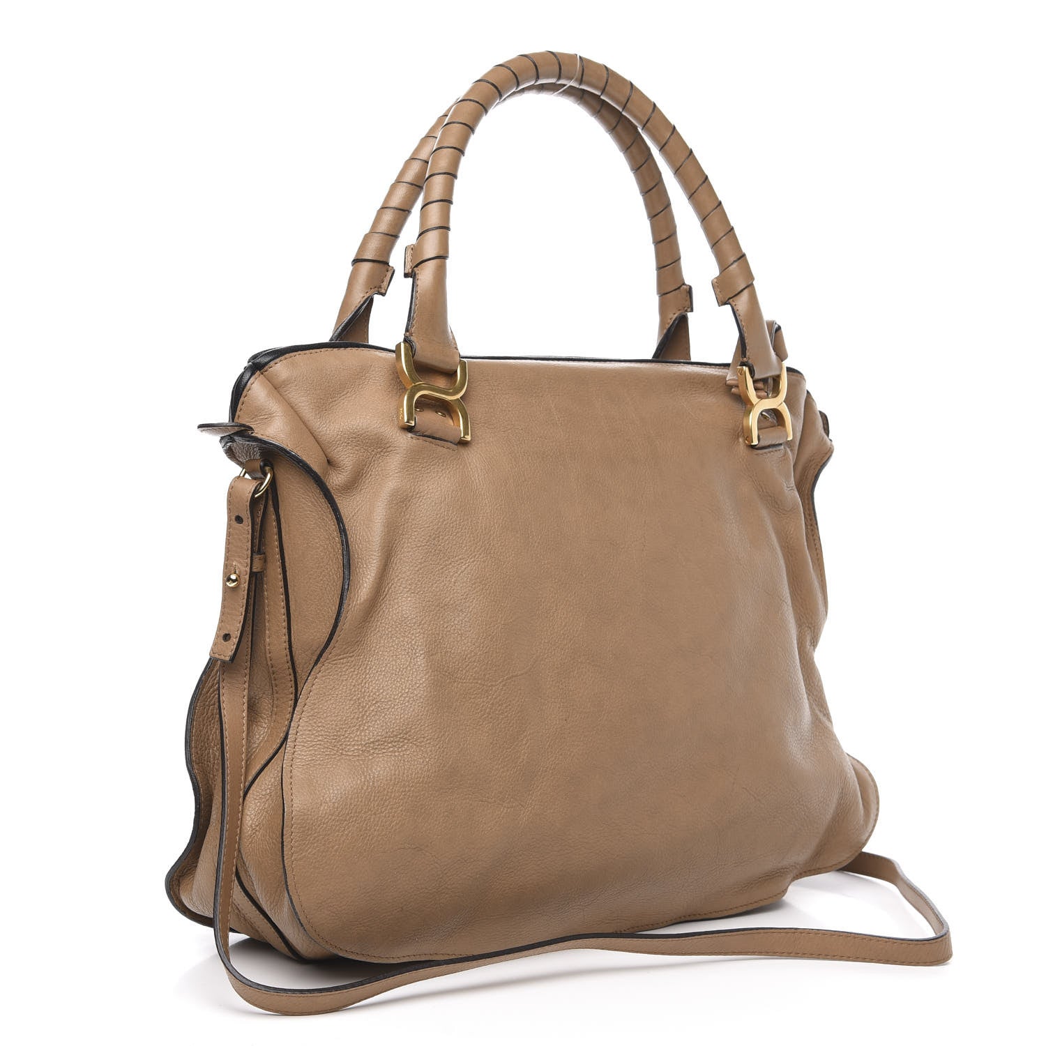 Chloe Calfskin Braided Large Marcie Satchel Nut 4 of 17