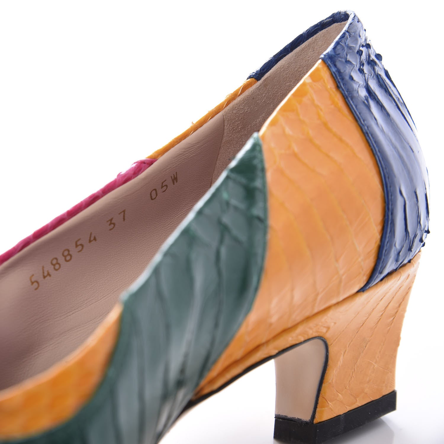 Gucci Snakeskin Crystal Double G Pumps 37 Multicolor 8 of 9