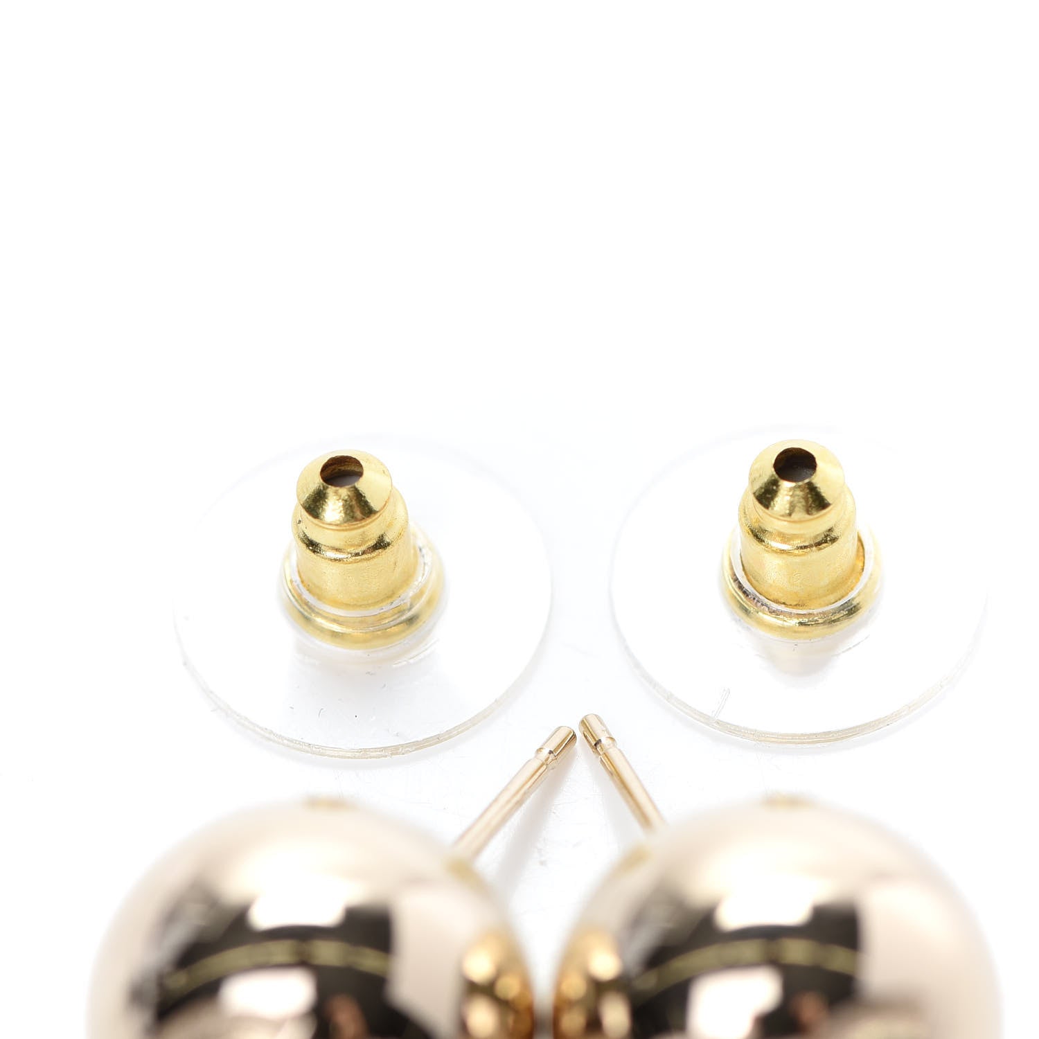 Chanel Metal Bead CC Stud Earrings Gold 3 of 4