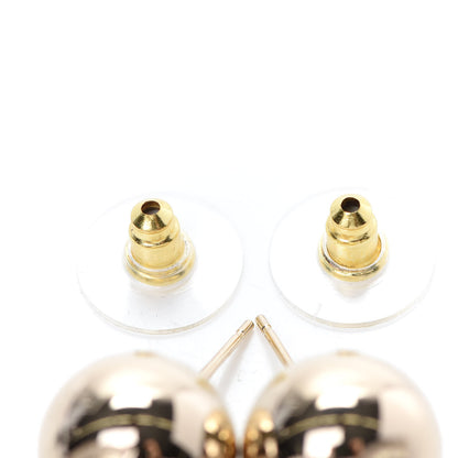 Chanel Metal Bead CC Stud Earrings Gold 3 of 4