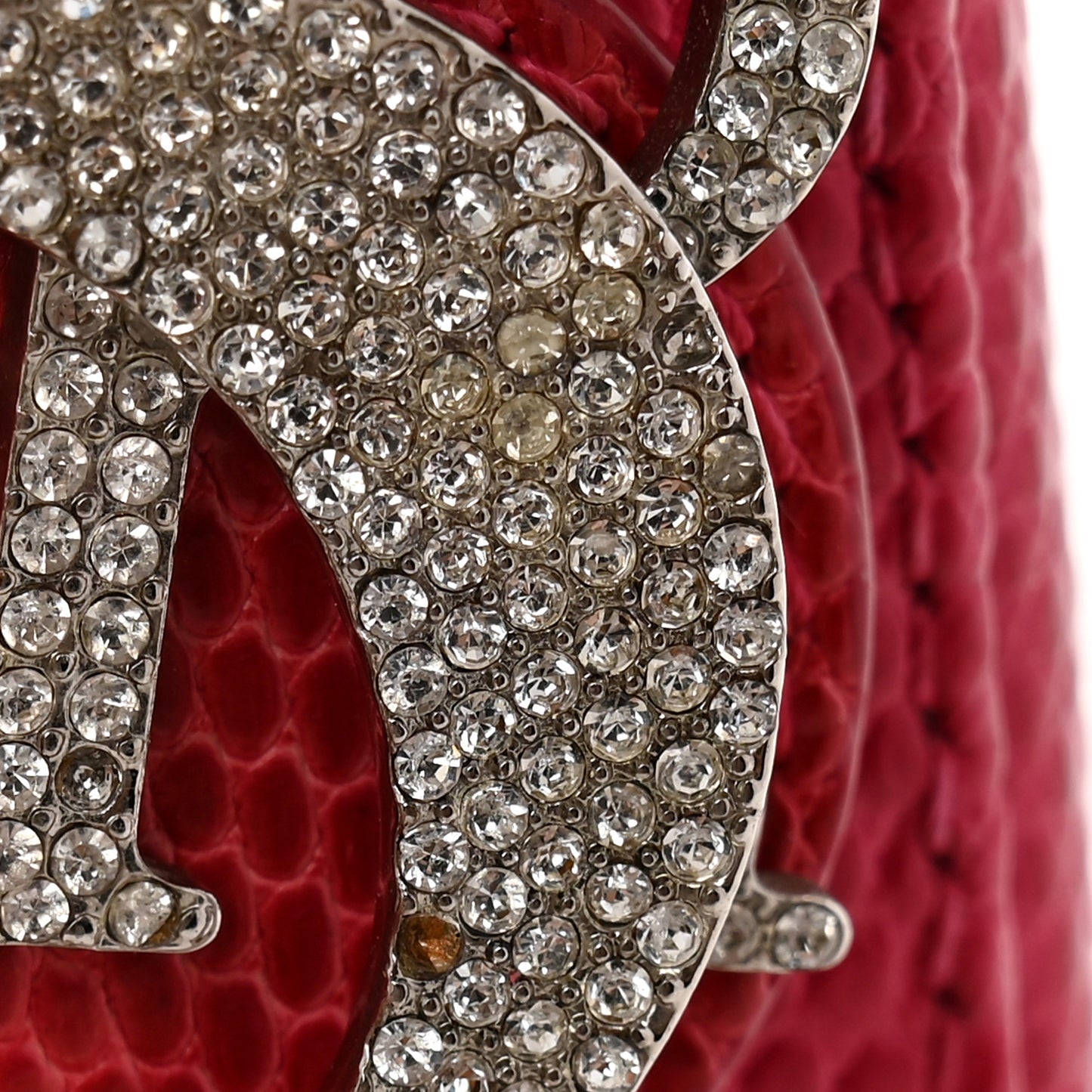 Lizard Swarovski Crystal Mini Lady Dior Dark Pink