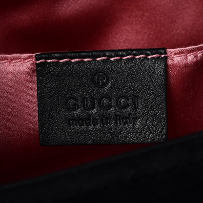 Gucci Velvet Matelasse Mini GG Marmont Shoulder Bag Black 6 of 7