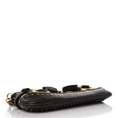 Gucci Monogram Studded Small Horsebit Clutch Dark Brown 4 of 11