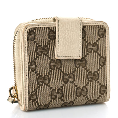 Gucci Monogram Dollar Calfskin Zip Around French Flap Wallet Beige Ebony Avoire 4 of 14