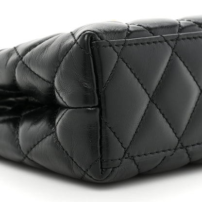 Chanel Shiny Aged Calfskin Quilted Nano Kelly Shopper Black 9 of 10