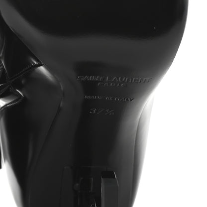 Saint Laurent Glazed Calfskin Opyum Ankle Boots 37.5 Black 7 of 10