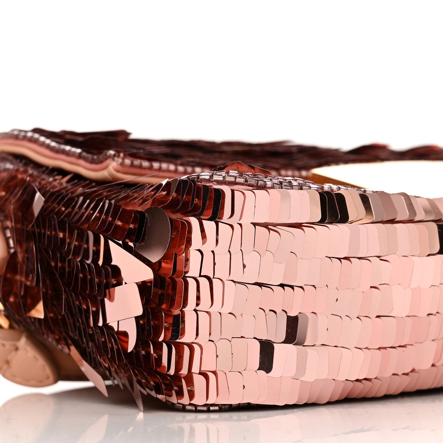 Sequin Paillettes Vitello Grace Sex and the City Mini Baguette Baby Pink