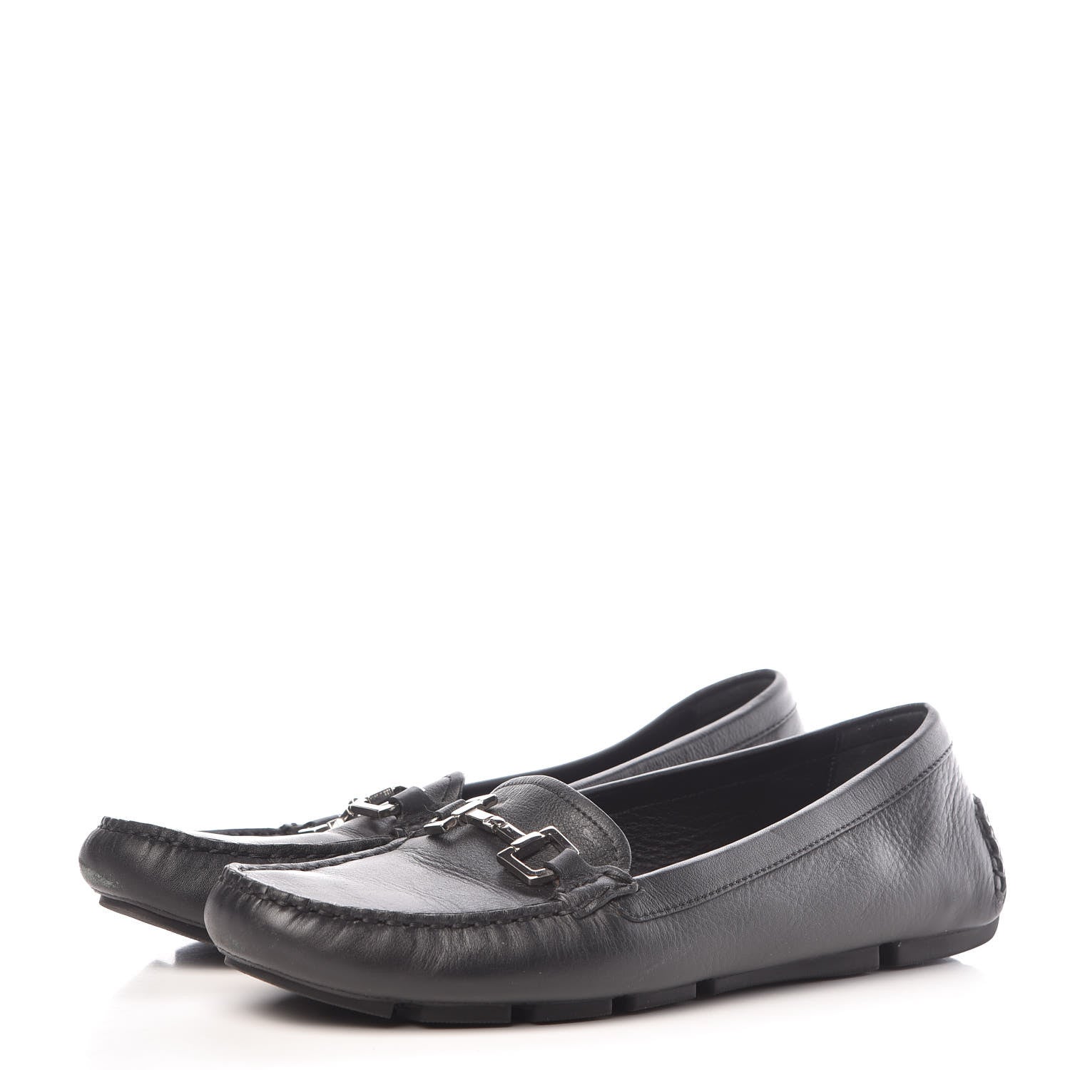 Gucci Calfskin Womens Driver Loafers 38 Black 3 of 12