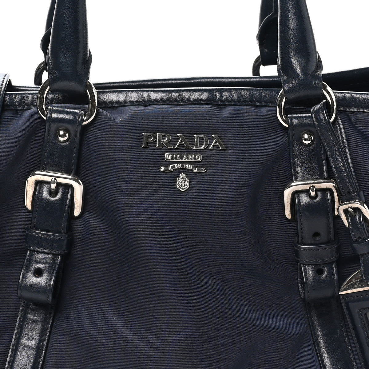 Tessuto Nylon Soft Calf Small Tote Blue