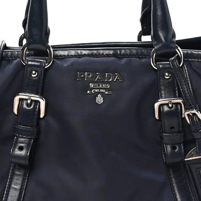 Prada Tessuto Nylon Soft Calf Small Tote Blue 7 of 11