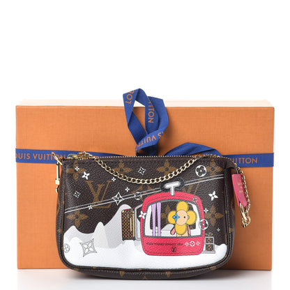 Louis Vuitton Monogram 2019 Christmas Animation Mini Courchevel Pochette Accessories Fuchsia 8 of 8