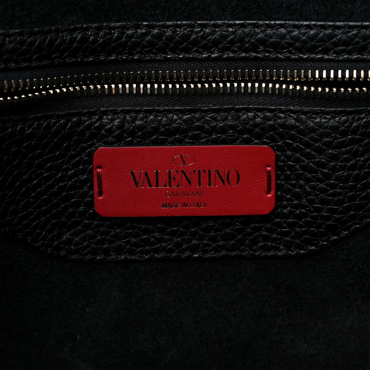Grained Calfskin Small Rockstud Shoulder Tote Black