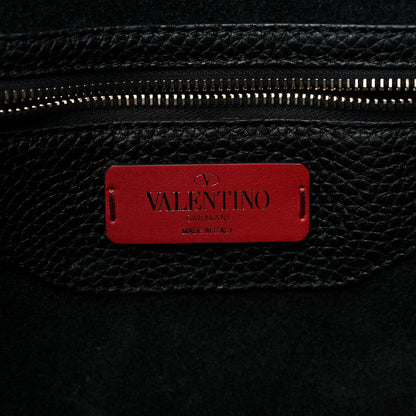 Valentino Garavani Grained Calfskin Small Rockstud Shoulder Tote Black 6 of 14