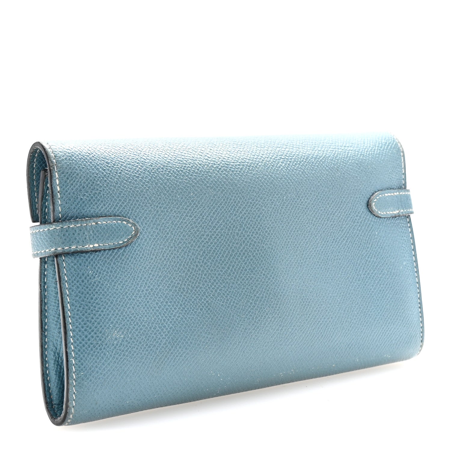 Hermes Epsom Kelly Longue Wallet Blue Jean 3 of 6