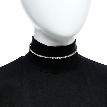 Suzanne Kalan 18K White Gold Diamond Classic Half Baguette Choker Necklace 2 of 5