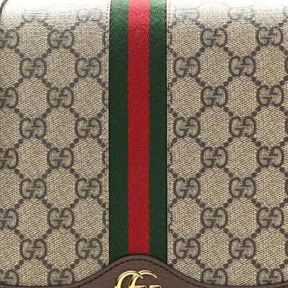 Gucci GG Supreme Monogram Web Small Ophidia Flap Messenger Bag Brown 8 of 17