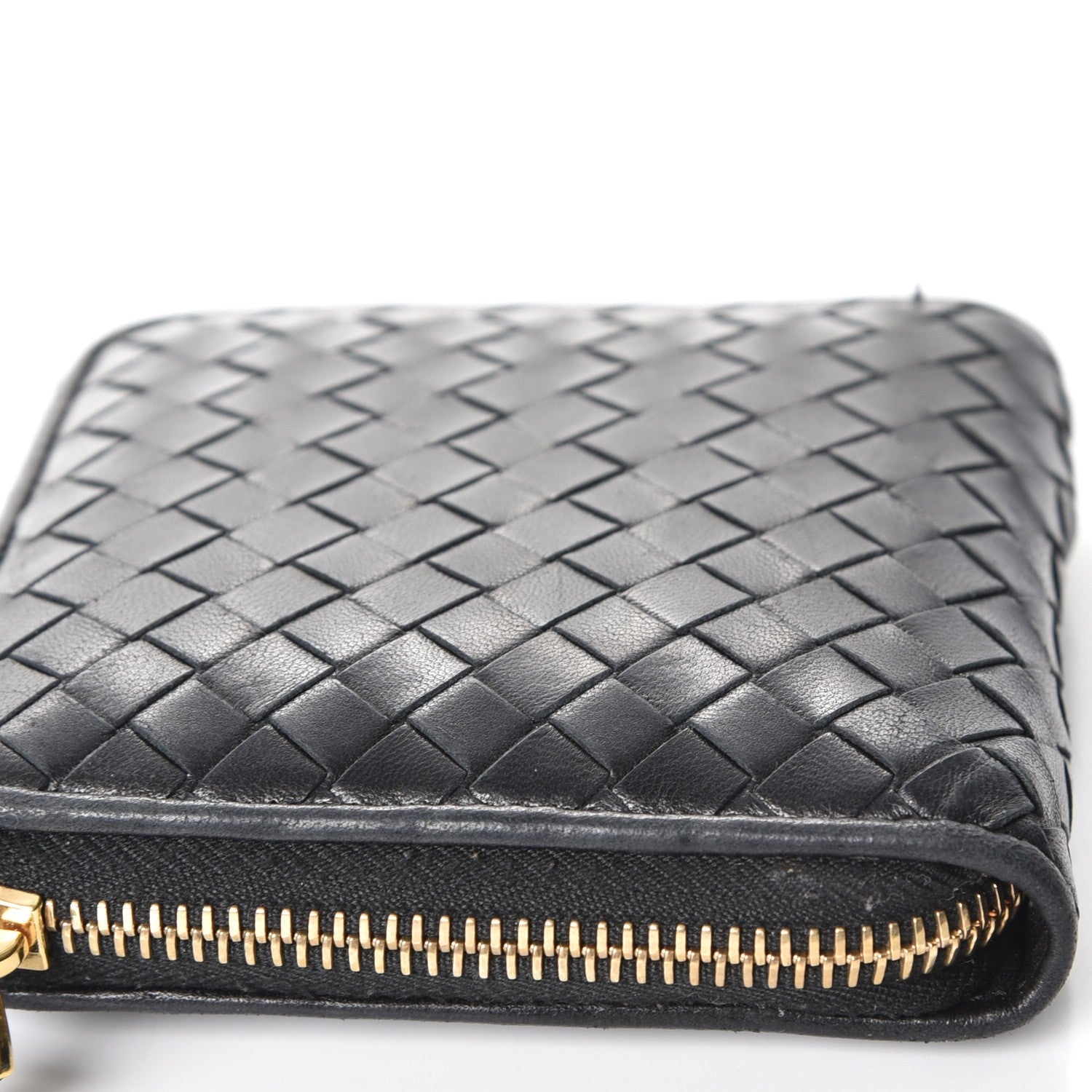 Bottega Veneta Nappa Intrecciato Zip Around Compact Wallet Nero Black 10 of 11