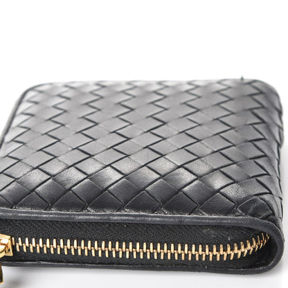 Bottega Veneta Nappa Intrecciato Zip Around Compact Wallet Nero Black 10 of 11