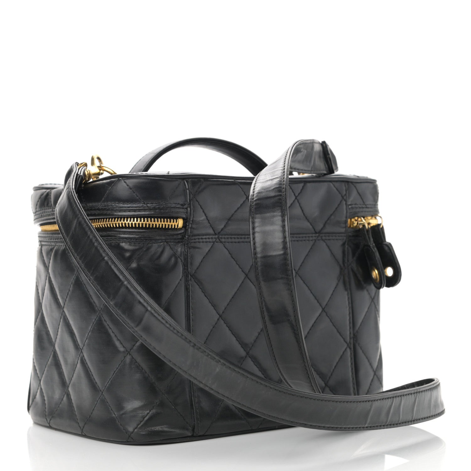 Chanel Lambskin Quilted Vanity Pouch Black 3 of 12