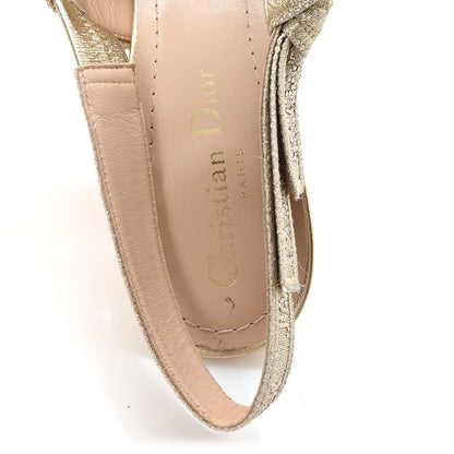 Christian Dior Cotton Laminated Strass J'Adior Slingback 100mm Pumps 38 Gold 8 of 10