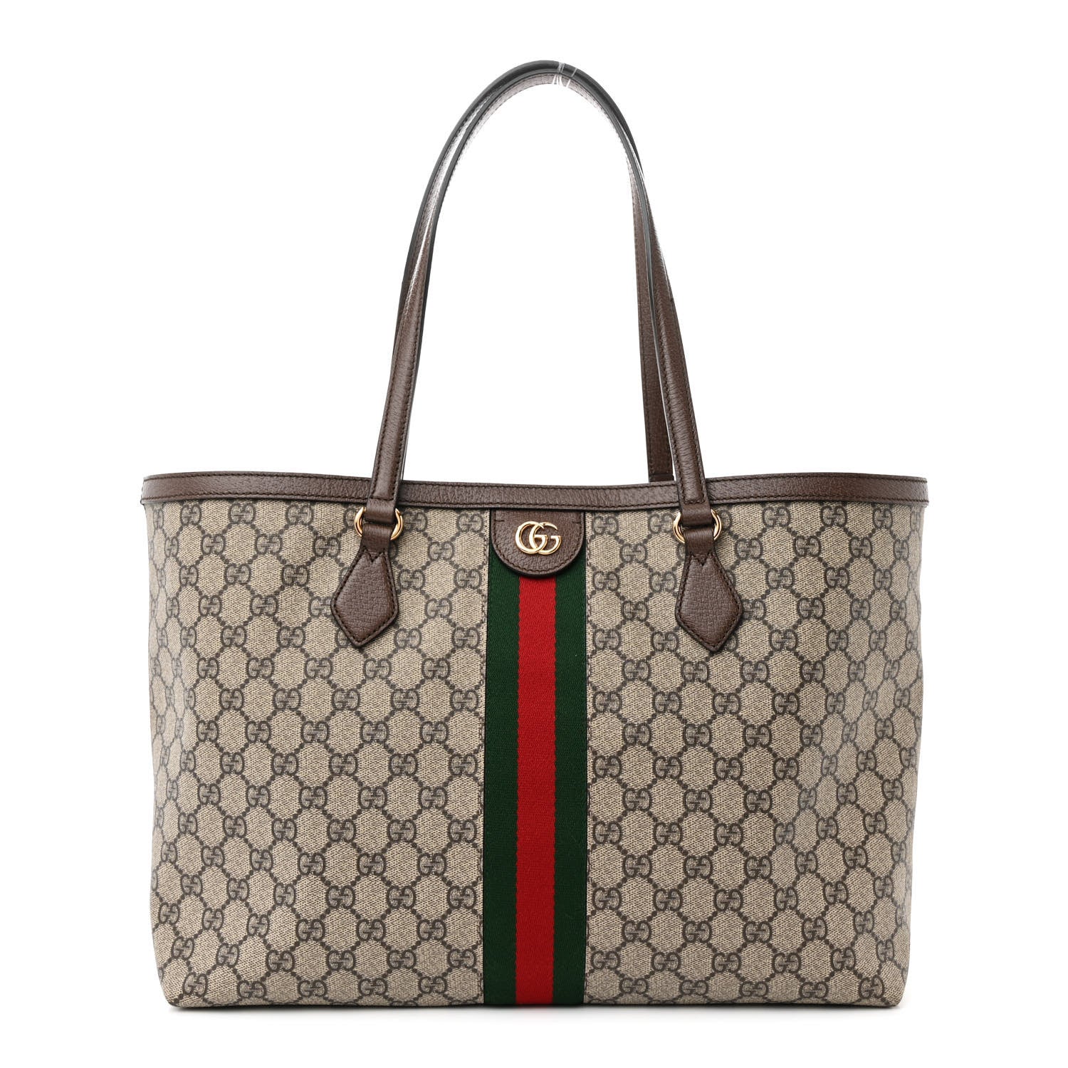 Gucci GG Supreme Monogram Medium Ophidia Shopping Tote Brown 1 of 12