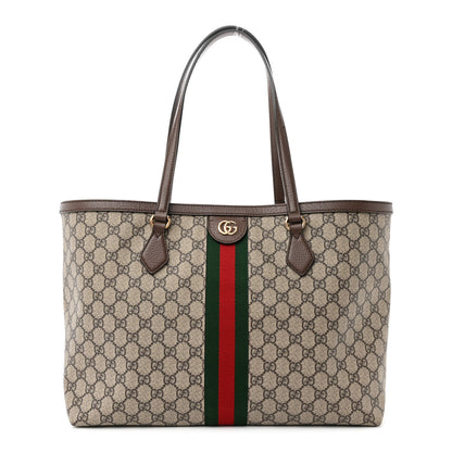 Gucci GG Supreme Monogram Medium Ophidia Shopping Tote Brown 1 of 12