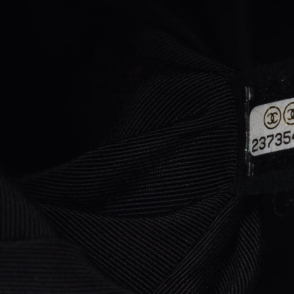 Chanel Velvet Camellia Stamped XXL Travel Flap Bag Black 7 of 8