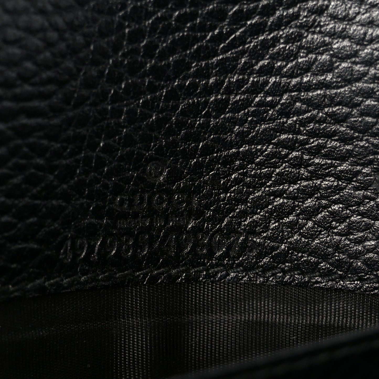 Calfskin Mini GG Marmont Chain Wallet Black