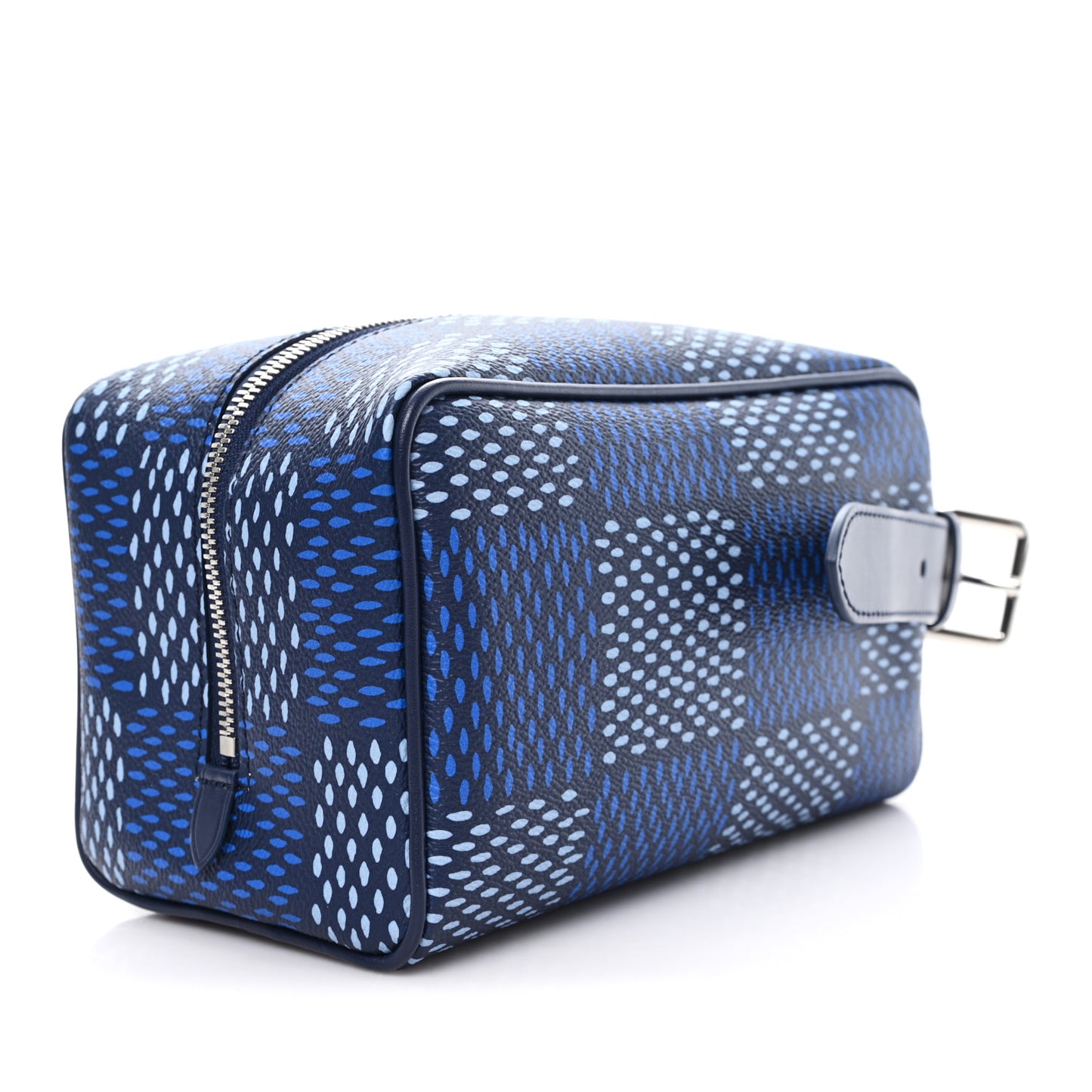 Damier Heritage Locker Dopp Kit Blue