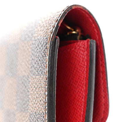 Louis Vuitton Damier Ebene Emilie Wallet Red 14 of 14