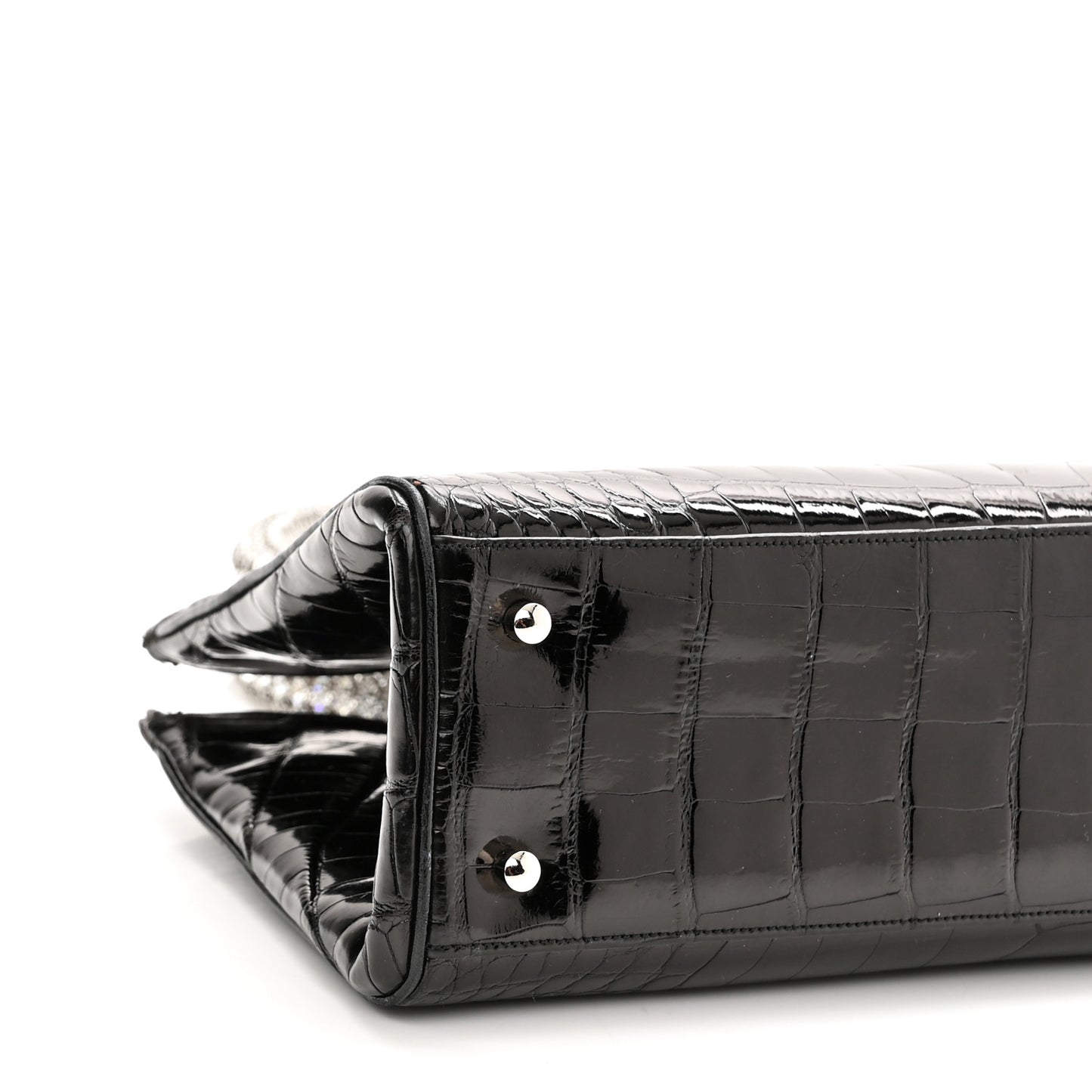Alligator Crystal Evening Bag Black