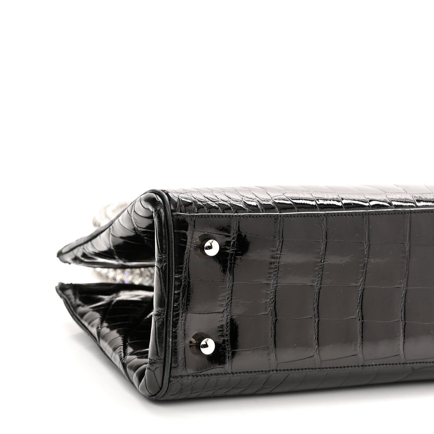 Judith Leiber Alligator Crystal Evening Bag Black 9 of 10