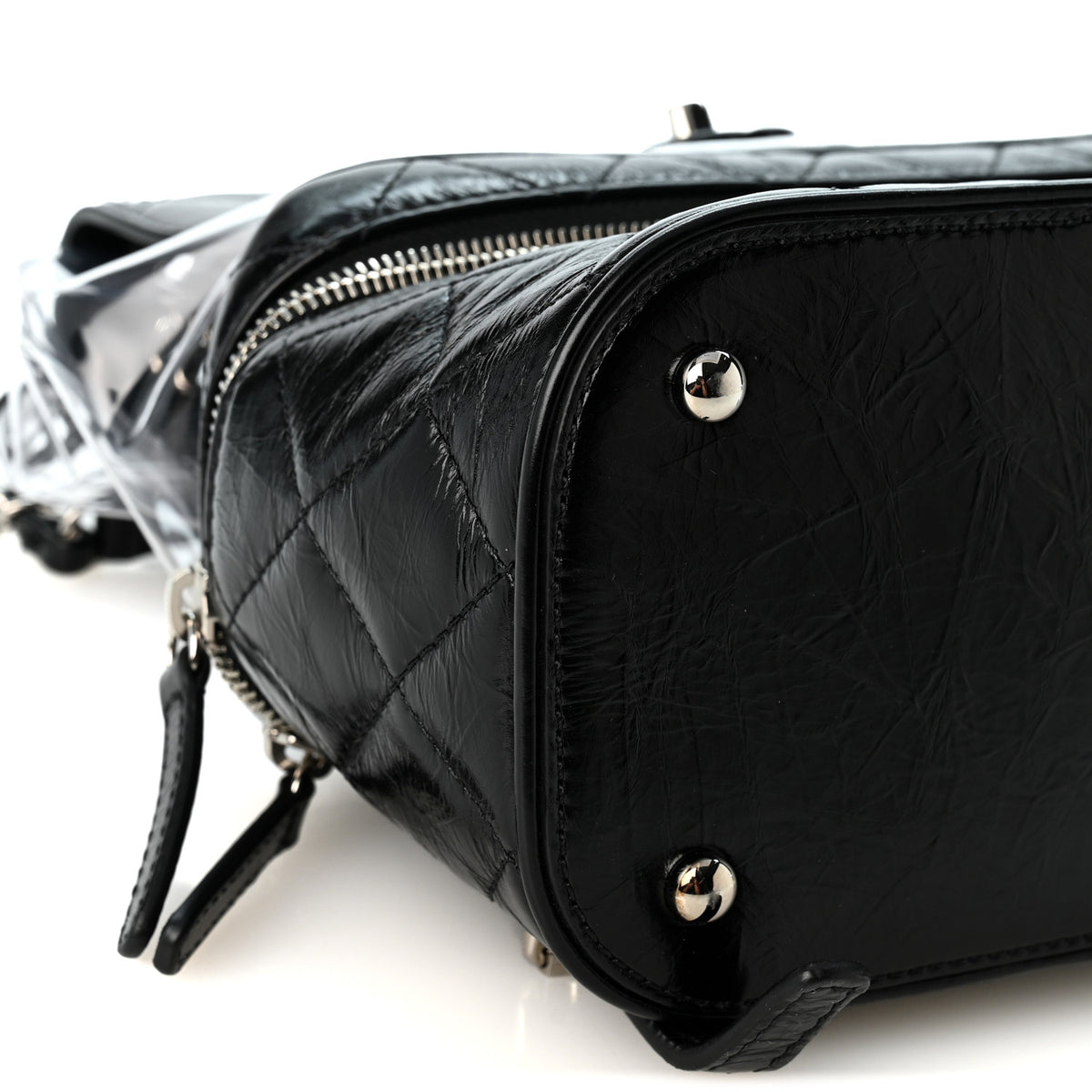 Chanel Crumpled Calfskin PVC Quilted Backpack Black 10 of 11