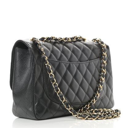 Chanel Caviar Quilted Jumbo Single Flap Black 3 of 12