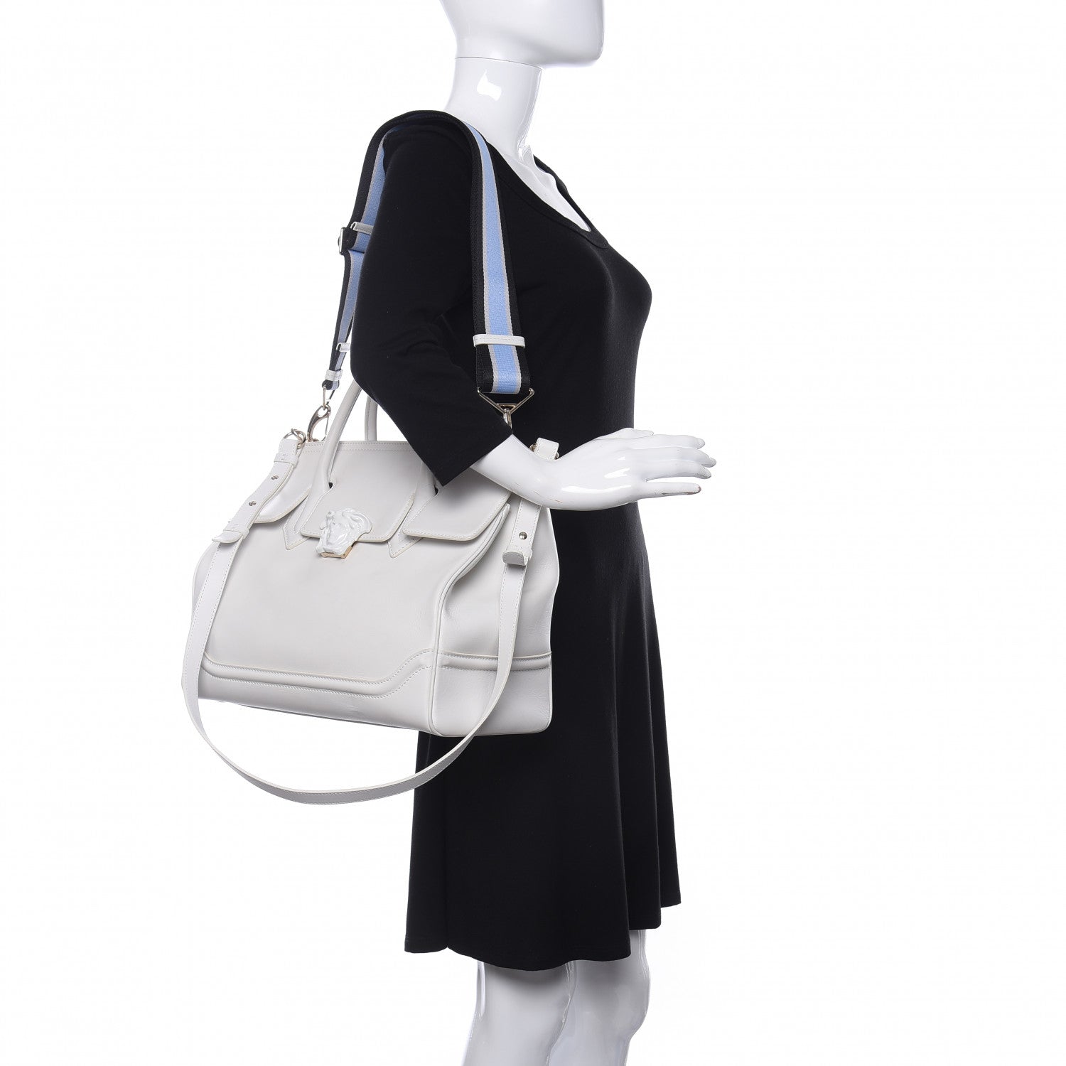 Versace Calfskin Large Palazzo Empire Bag White 2 of 13
