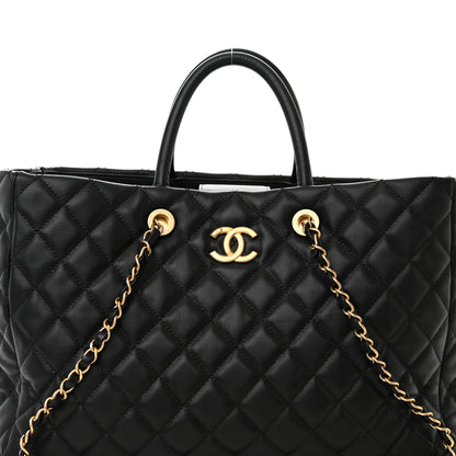 Chanel Caviar Quilted Large Coco Handle Shopping Tote Black 8 of 14