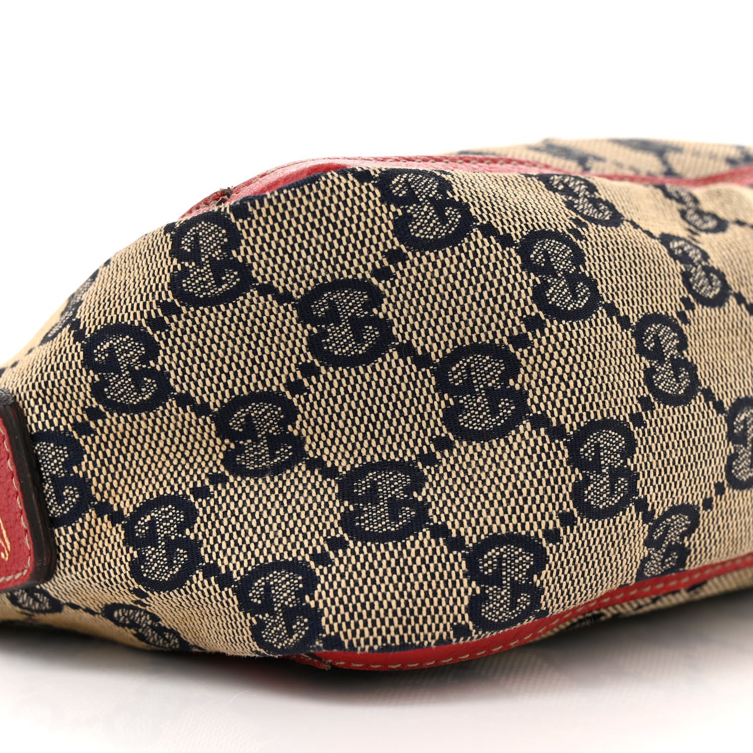 Gucci Monogram D Ring Abbey Pochette Navy Red 9 of 14