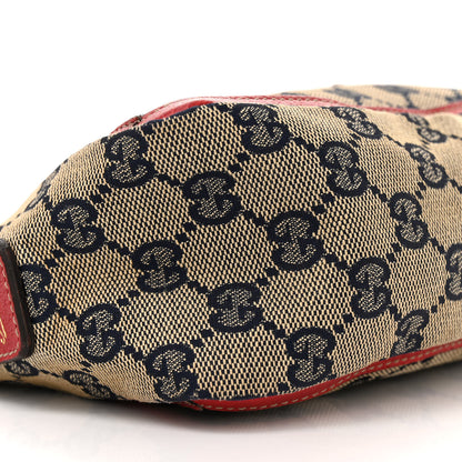 Gucci Monogram D Ring Abbey Pochette Navy Red 9 of 14