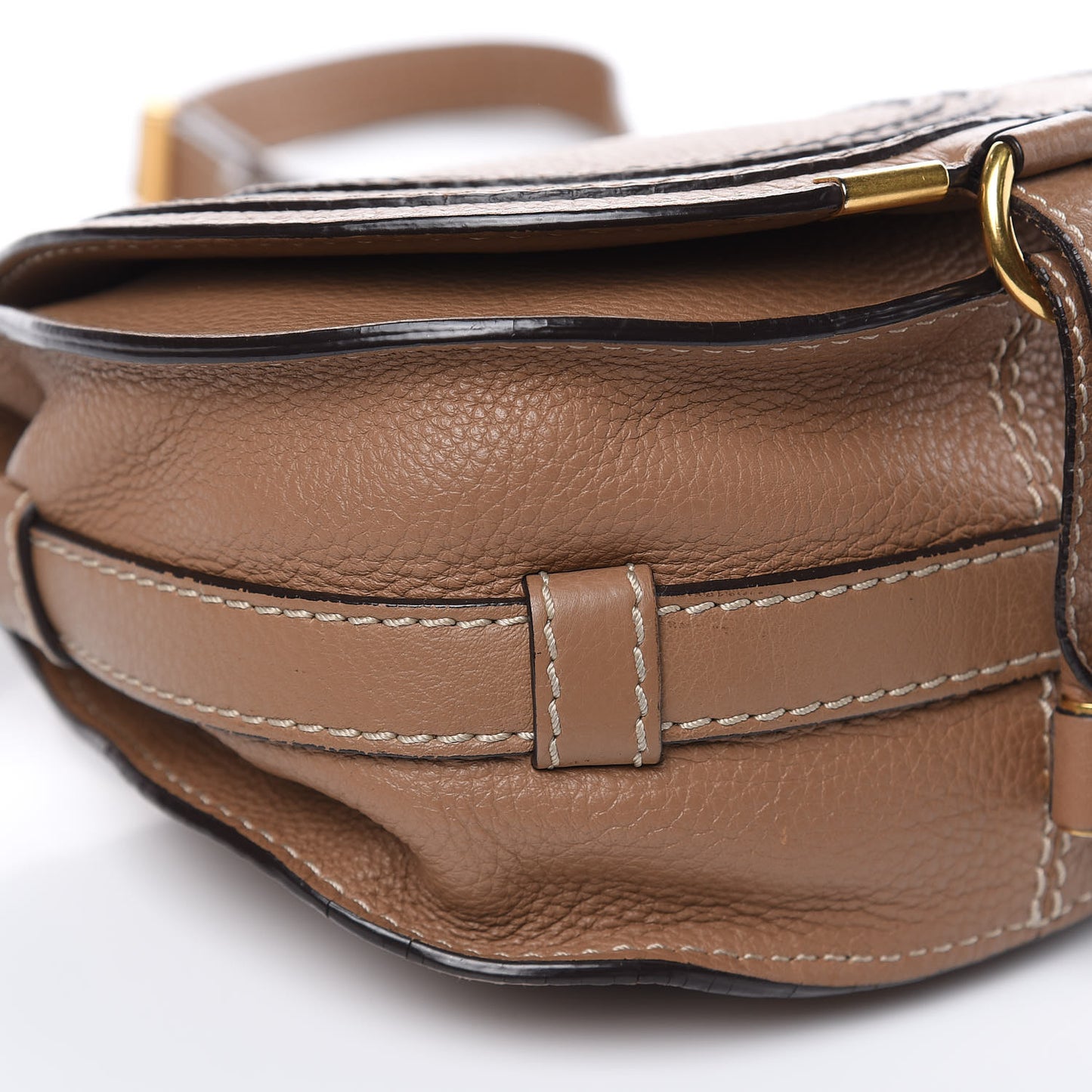 Calfskin Mini Marcie Round Crossbody Bag Tan
