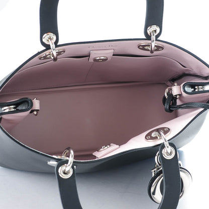 Christian Dior Calfskin Medium Diorissimo Black Rose Poudre 6 of 8