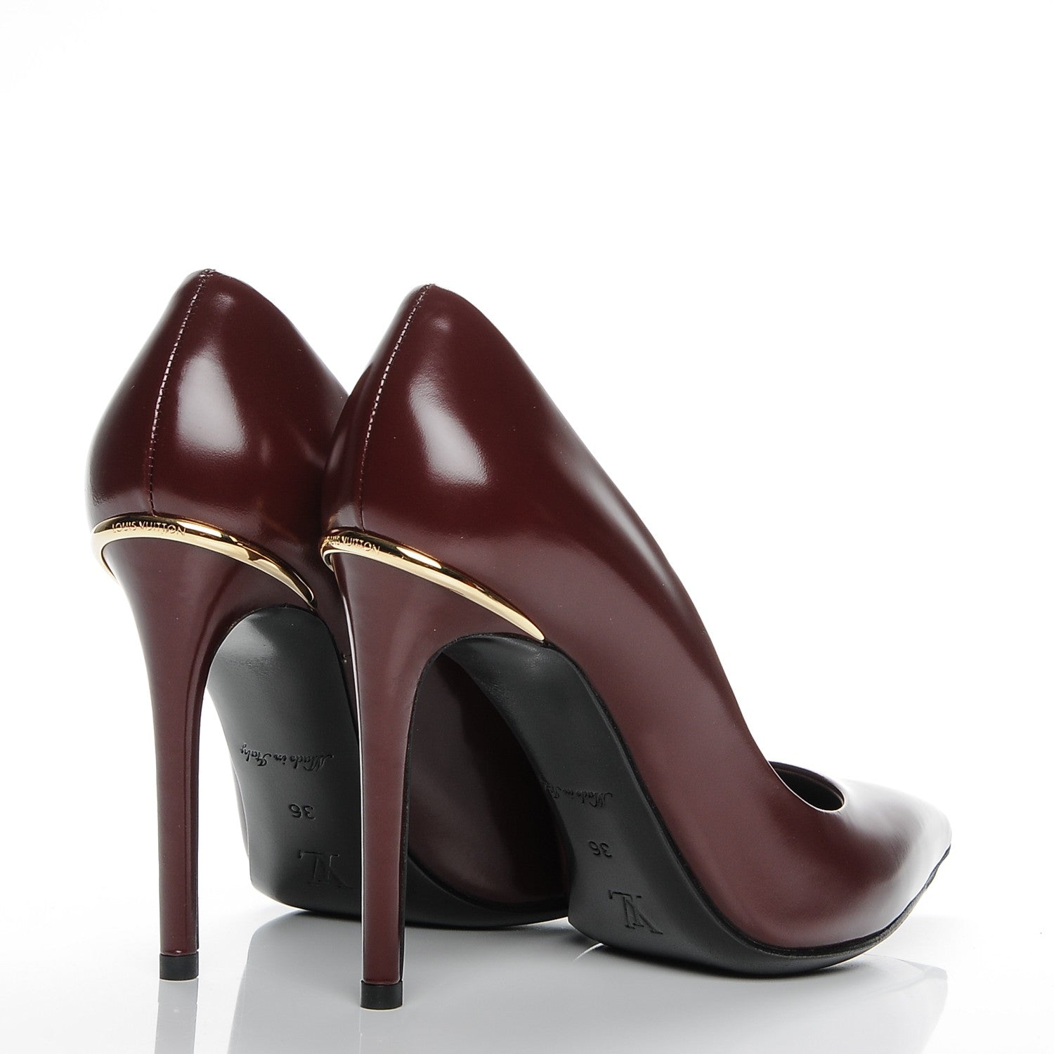 Louis Vuitton Glazed Calfskin Eyeline Pumps 36 Bordeaux 4 of 7