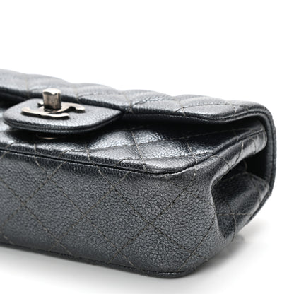Chanel Metallic Caviar Quilted Extra Mini Flap Charcoal 10 of 11