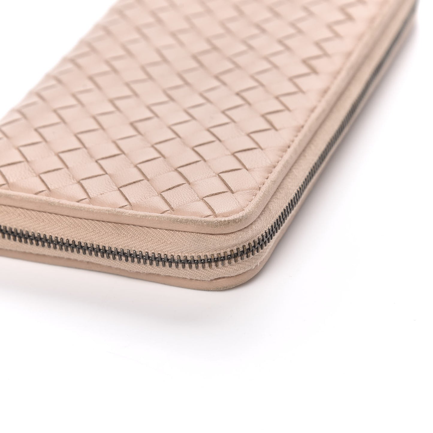Nappa Intrecciato Zip Around Wallet Flamingo