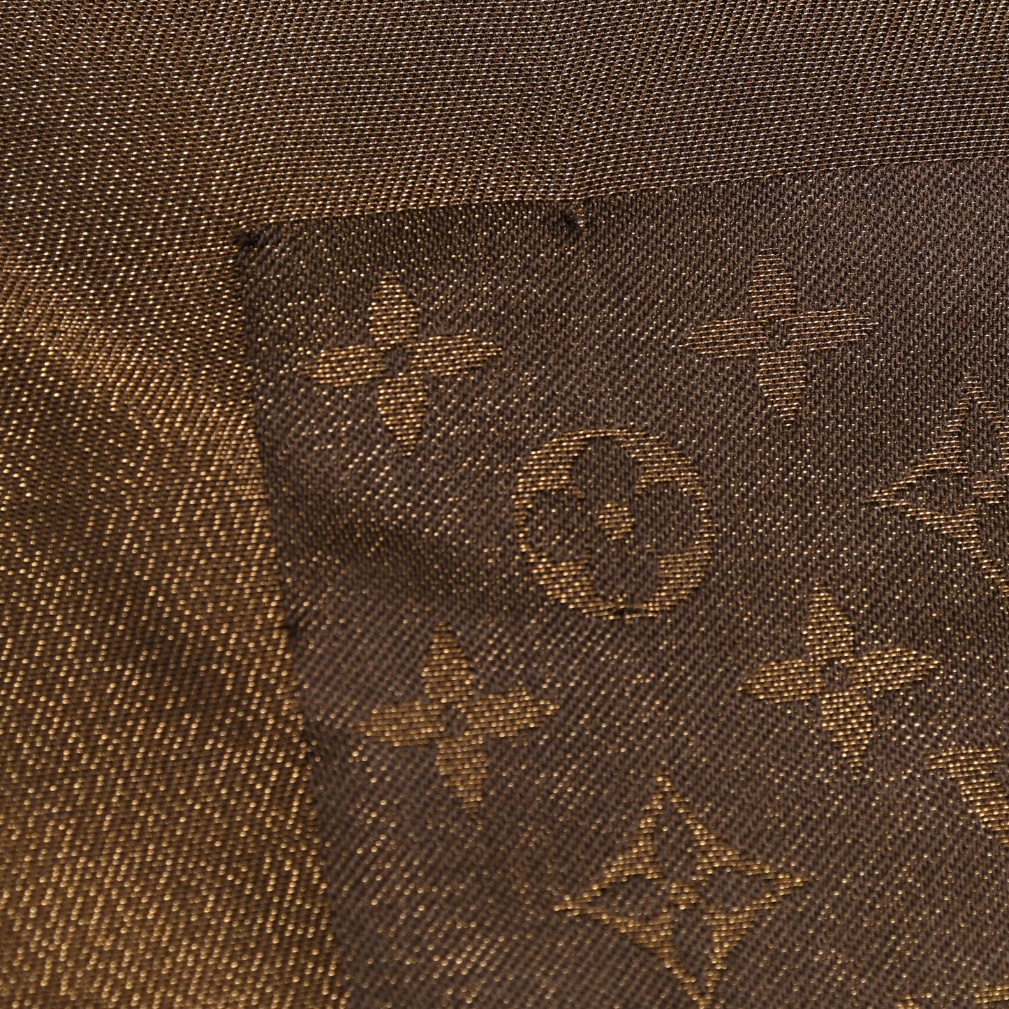 Silk Lurex Wool Monogram Shine Shawl Brown