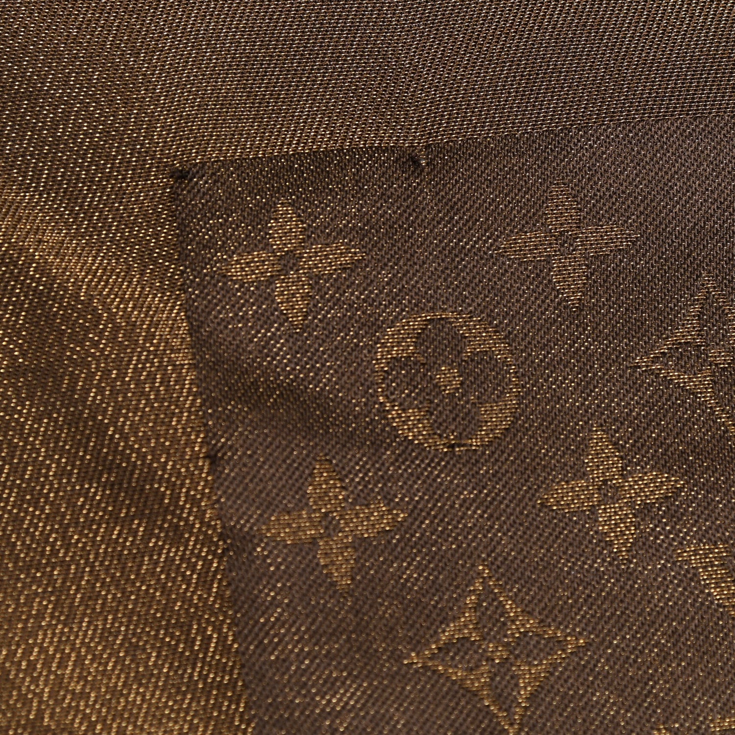 Louis Vuitton Silk Lurex Wool Monogram Shine Shawl Brown 5 of 5