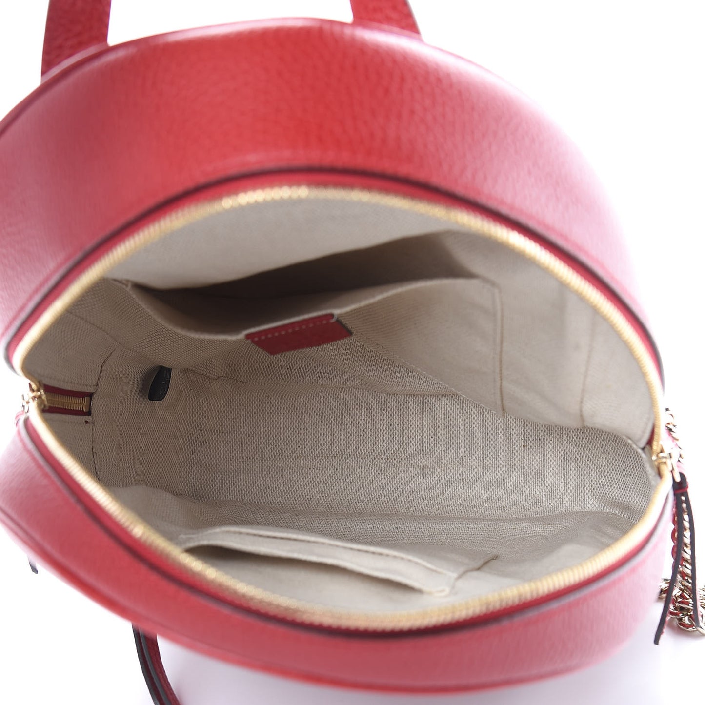 Pebbled Calfskin Soho Chain Backpack Hibiscus Red