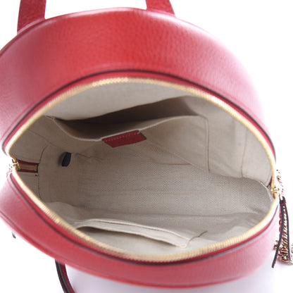 Gucci Pebbled Calfskin Soho Chain Backpack Hibiscus Red 5 of 9